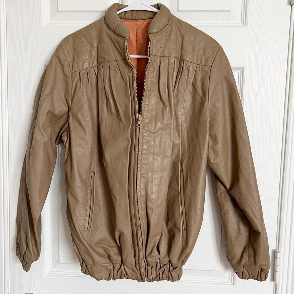 Vintage | Genuine Leather Vintage Jacket Taupe
